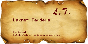 Lakner Taddeus névjegykártya